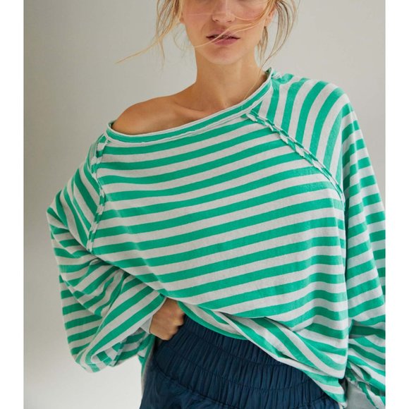 🎉LAST CHANCE🎉 NWT FP Movement She's Everything Striped Long Sleeve / Mist - Picture 2 of 6